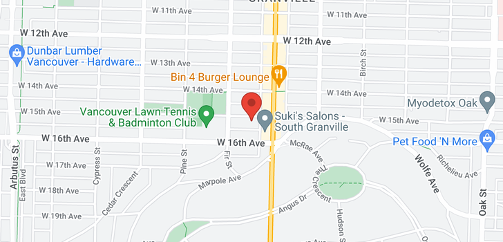 map of 402 1550 W 15TH AVENUE